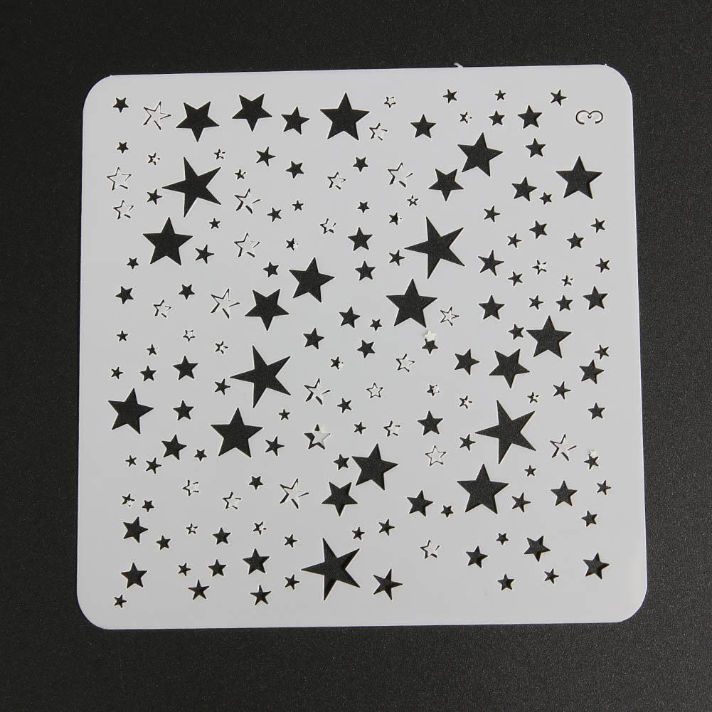 Star Theme Hollow Lace Ruler Embossing Template DIY Photo Album Draw Tool