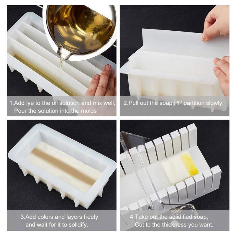 Silicone Loaf Soap Mold Dividers White Mould DIY Handmade Swirl Making Tool Gift