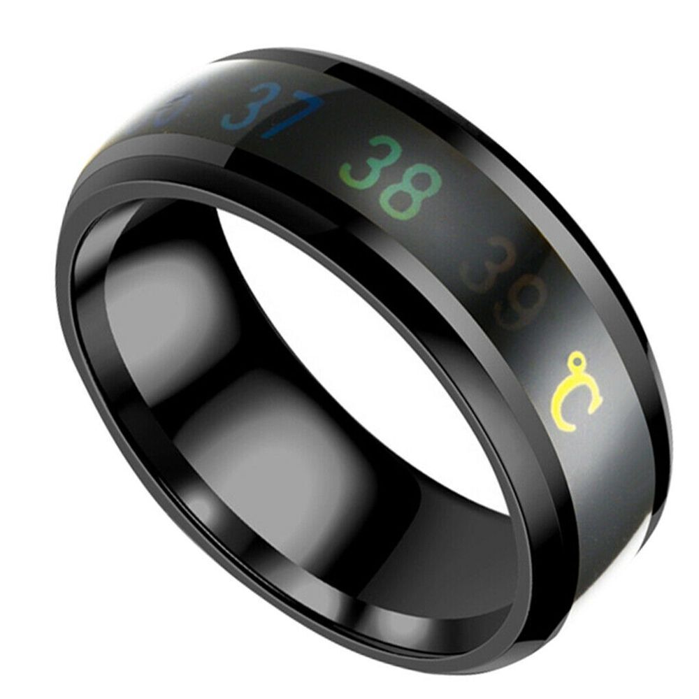 Mood Rings Thermometer Display Stainless Steel Temperature Measurement Ring