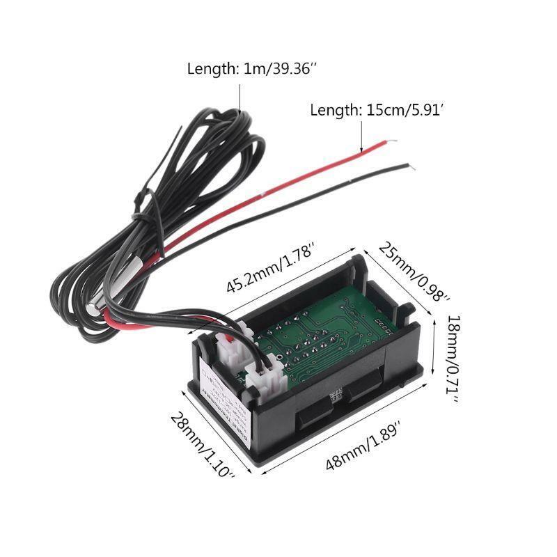 12V/24V LED Display Car Voltage & Water Temperature Gauge Voltmeter Thermometer