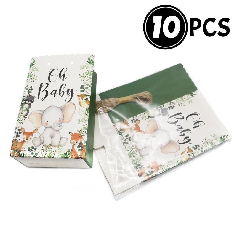 Large Gift Bags for Baby Shower (Oh Baby Print) Little Elephant Forest Theme