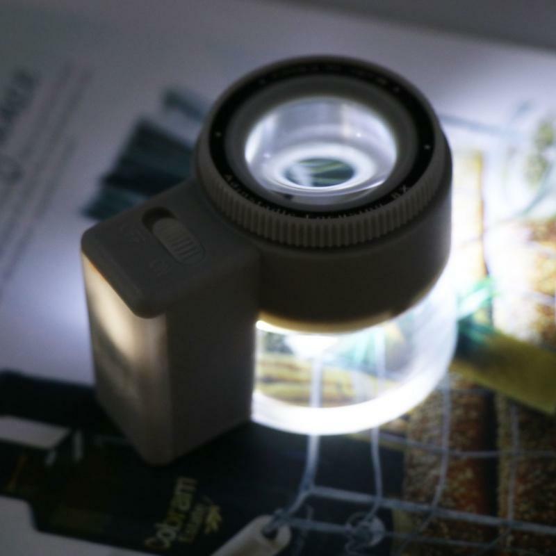 8X Adjustable Stand Bright Magnifier Glass With LED Light Scale Magnifier Tool