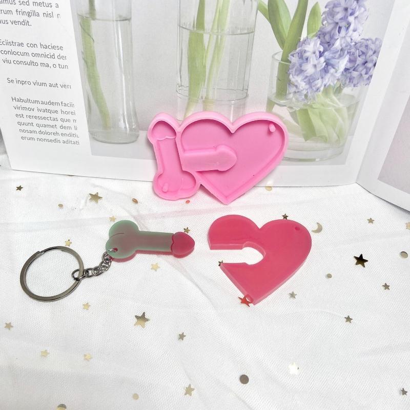 DIY Love Brother Combination Mold Mirror Silicone Mold Keychain Pendant Mould