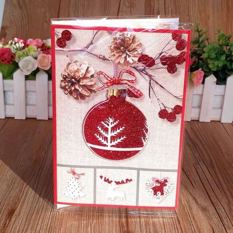 Merry Christmas Greeting Card with Music Postcards Invitations Xmas Cards Gift