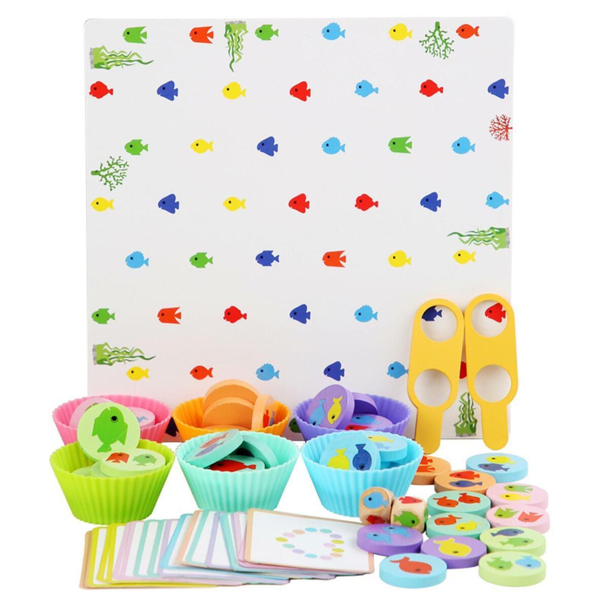 Fishing Matching  Recognition Cards Board  for Toddler