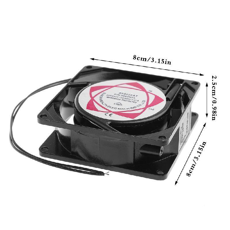 SF8025AT 2082HSL 8025 80mm Sleeve Bearing 220-240V AC 2-Wire Case Cooling Fan