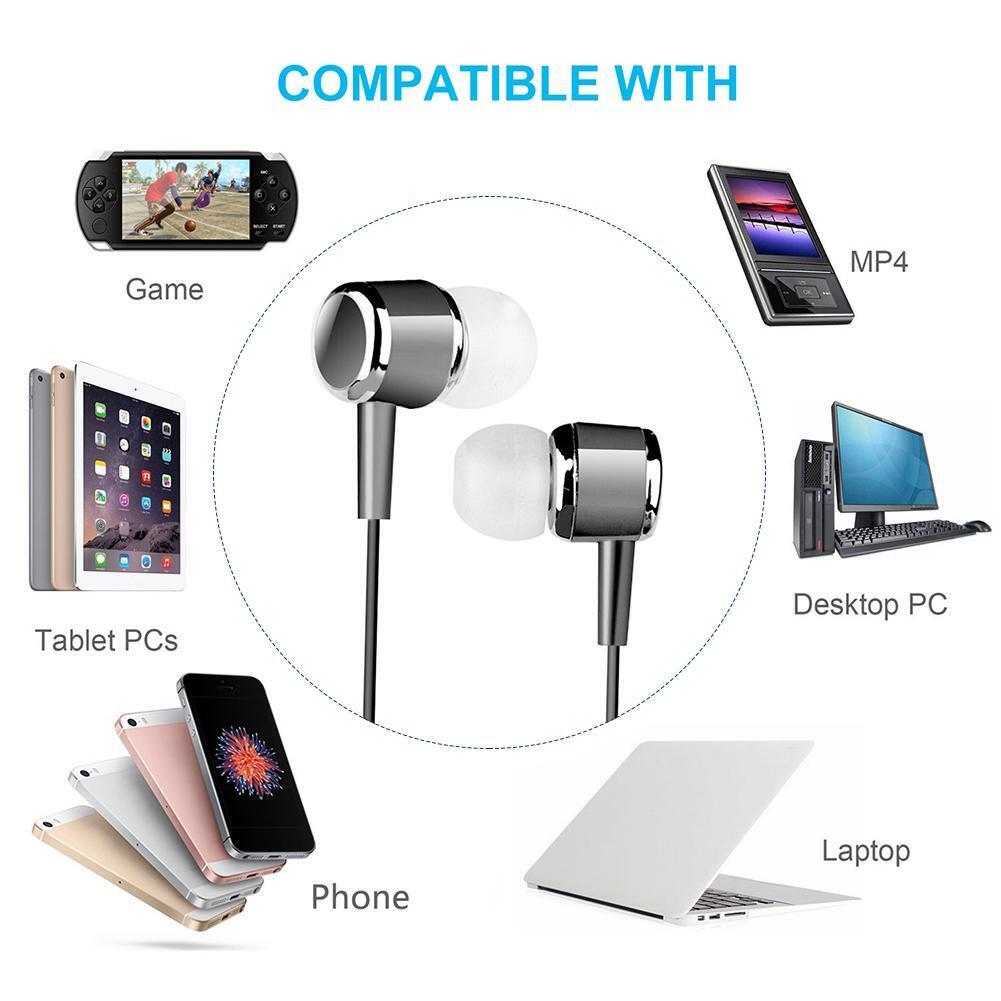 Universal In-Ear Earbuds Headsets Music Earphones 3.5mm Headphone (Black)