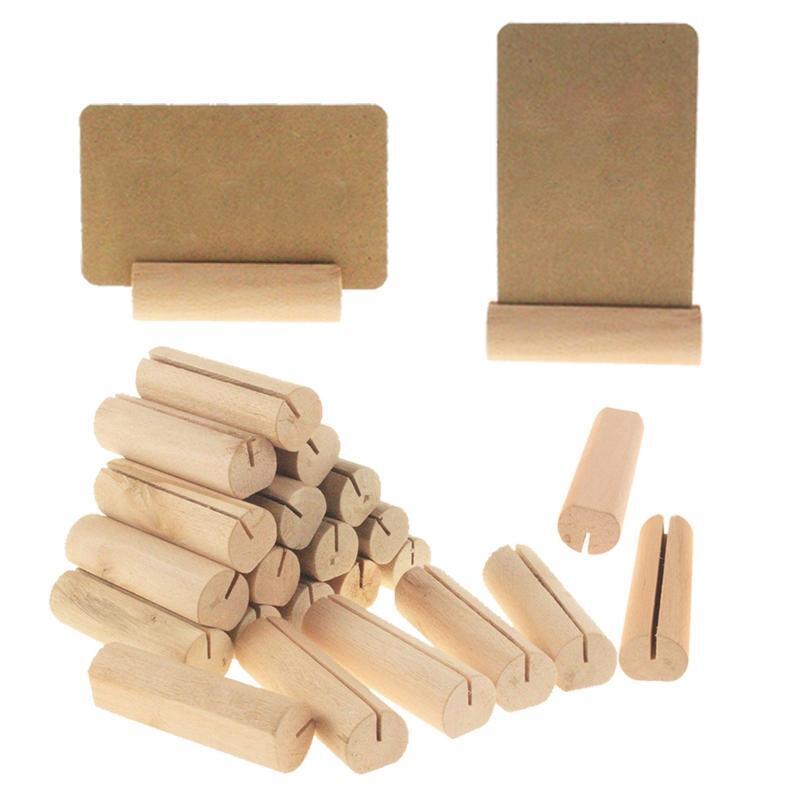 Rustic Wood Card Holders Set of 20 Wooden Holder Stand Card Photo Clip
