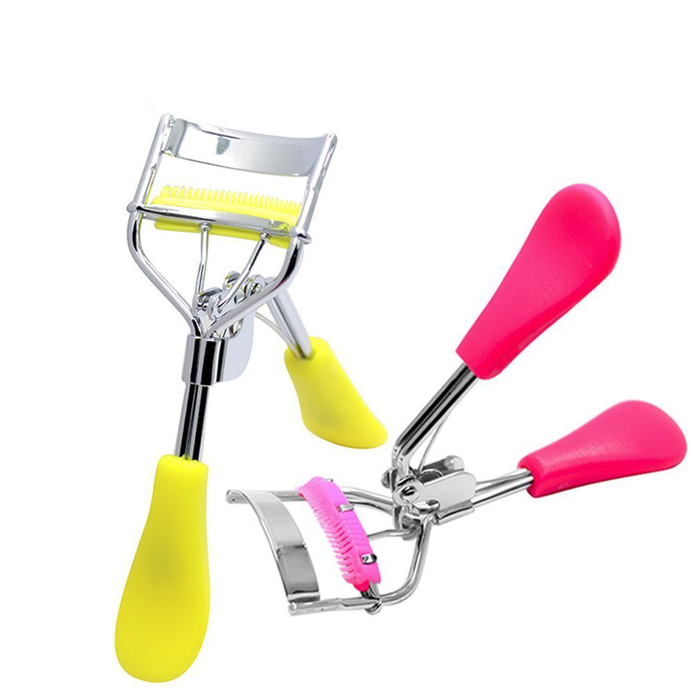 Colorful Makeup Tool Curling  Clip with Comb Eyelash Curler Tweezers Big Eye