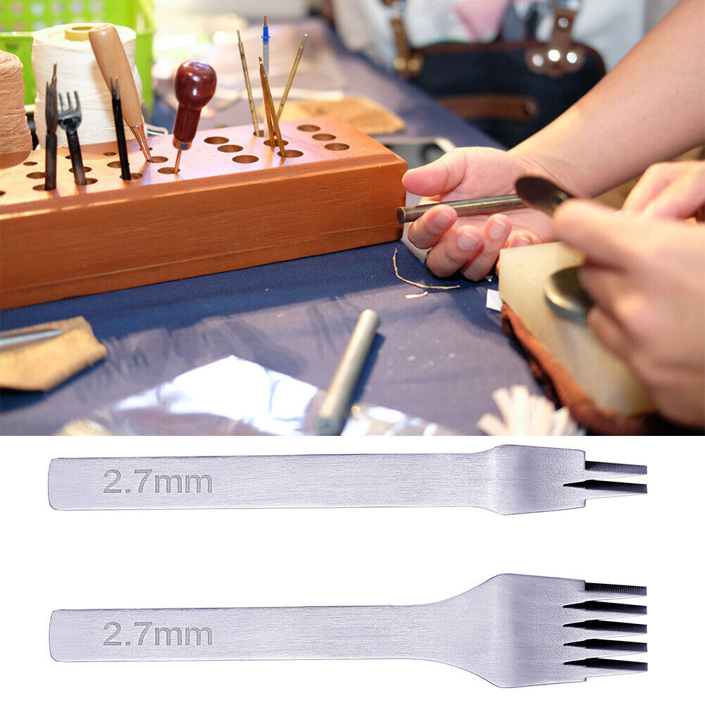 White Steel Stitching Lacing Punch Chisel Oblique Flat Cut Gear Pitch (A)