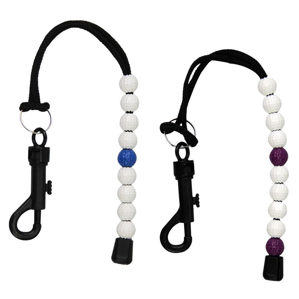 2pcs Golf Stroke Bead Score Counter Counting Bracelet Scorer  w/ Clip