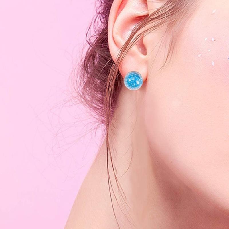 1 Set Delicate Chic DIY Jewelry Necklace Ear Studs Earring Findings Glass Beads