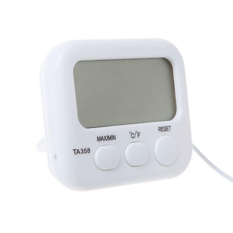 LCD Digital Thermometer Refrigerator Aquarium Water Temperature Gauge With Probe