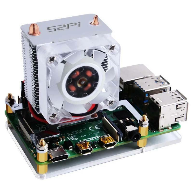 CPU Cooling V2.0 Fan 7 Colours Light Bracket 5-layer Case for Raspberry Pi 4B/3B