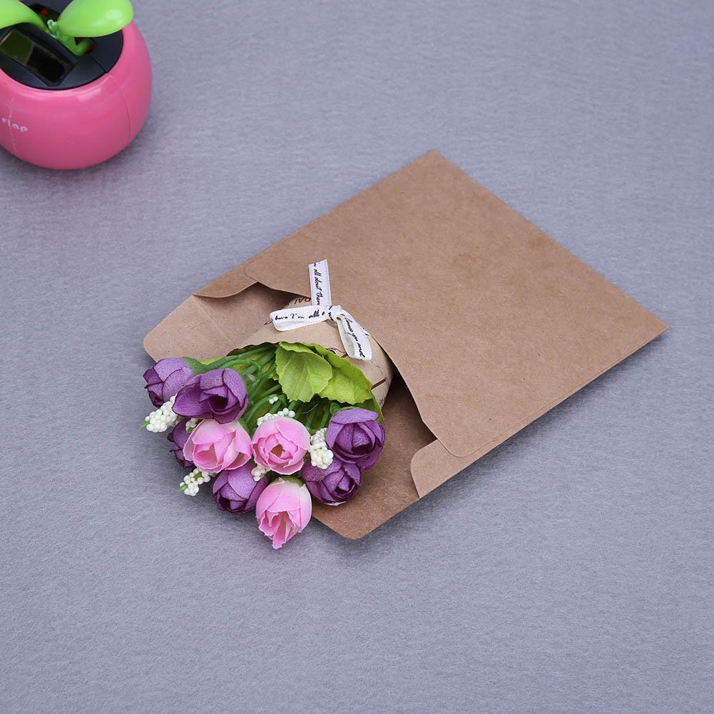 50pcs Kraft Paper CD DVD Envelope Sleeve Packing Bag 12.5x12.5cm