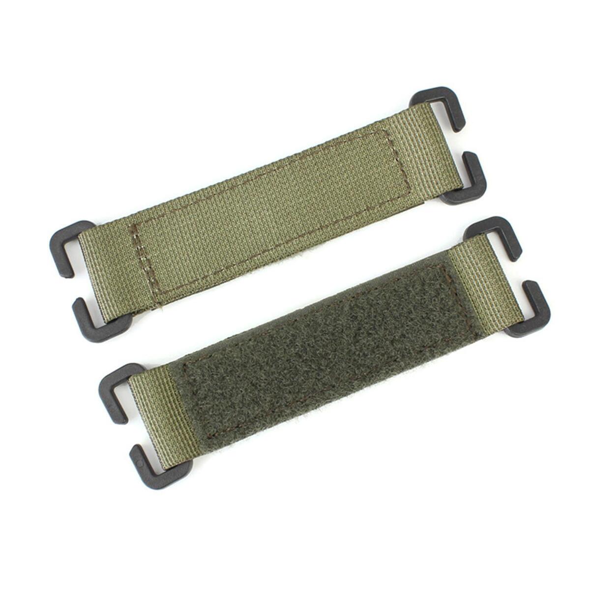 2 Pieces Molle Attachment Patch Clip On Clothing Accessories Green and Brown