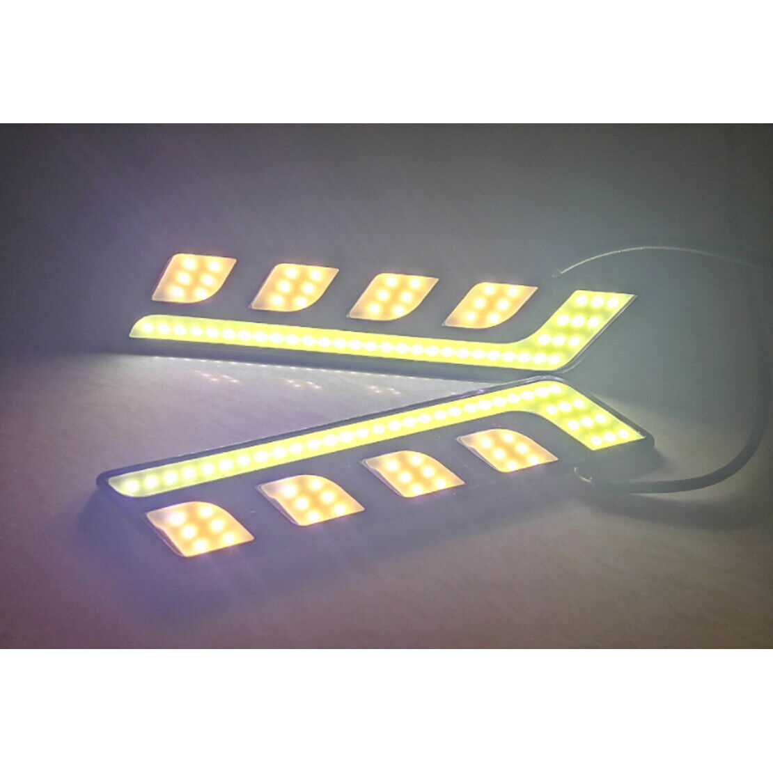 2pcs LED COB DRL Daytime Running Light Driving Turn Signal Fog Lamp White 12V