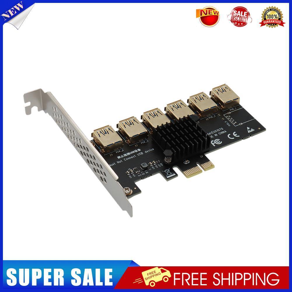 PCI-E Riser Card 1 to 6 USB 3.0 Multiplier Hub BTC Mining Expansion Card