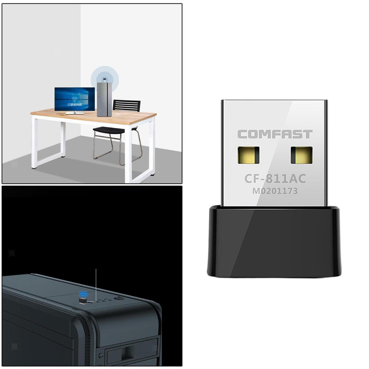 USB 2.0 WiFi Dongle Adapter 2.4G/5.8G Dual Band Dongle 650M Home Wireless