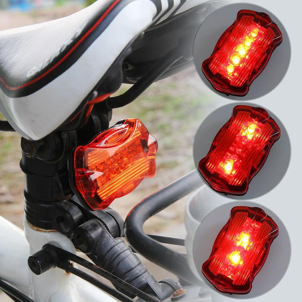 Waterproof 5LED Bicycle Tail Light Rear Warning Lamp for Night Bike Cycling