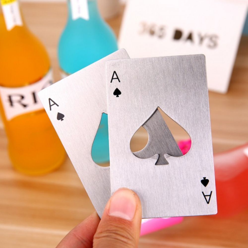 Pocket Tool Beer Cap Multifunction Playing Card EDC Ace of Spades Bottle Opener