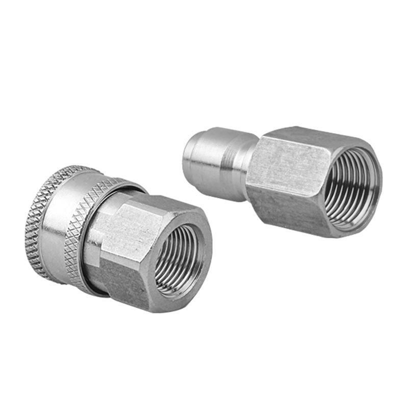 2 Pieces NPT 3/8 Inch Stainless Steel Male and Female Quick Connector Kit