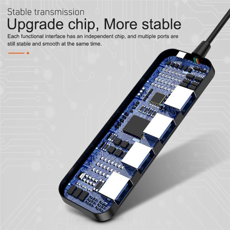 4-Port 3.0 USB Hub HighSpeed Data Transmission for Mobile HDD Laptop PC