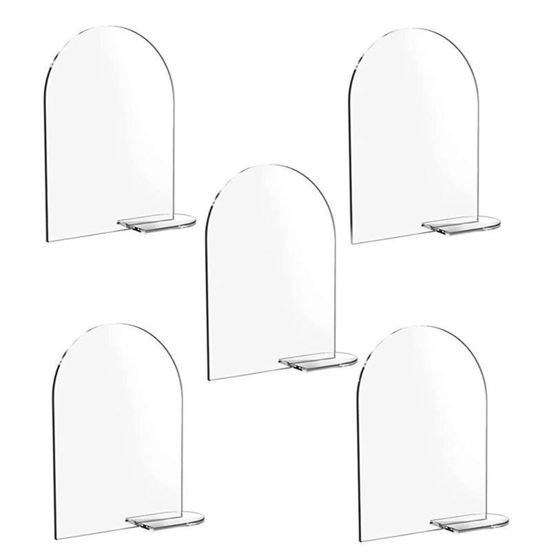 5pcs DIY Acrylic Arch Table Number Clear Acrylic Sign with Stand for Party Decor