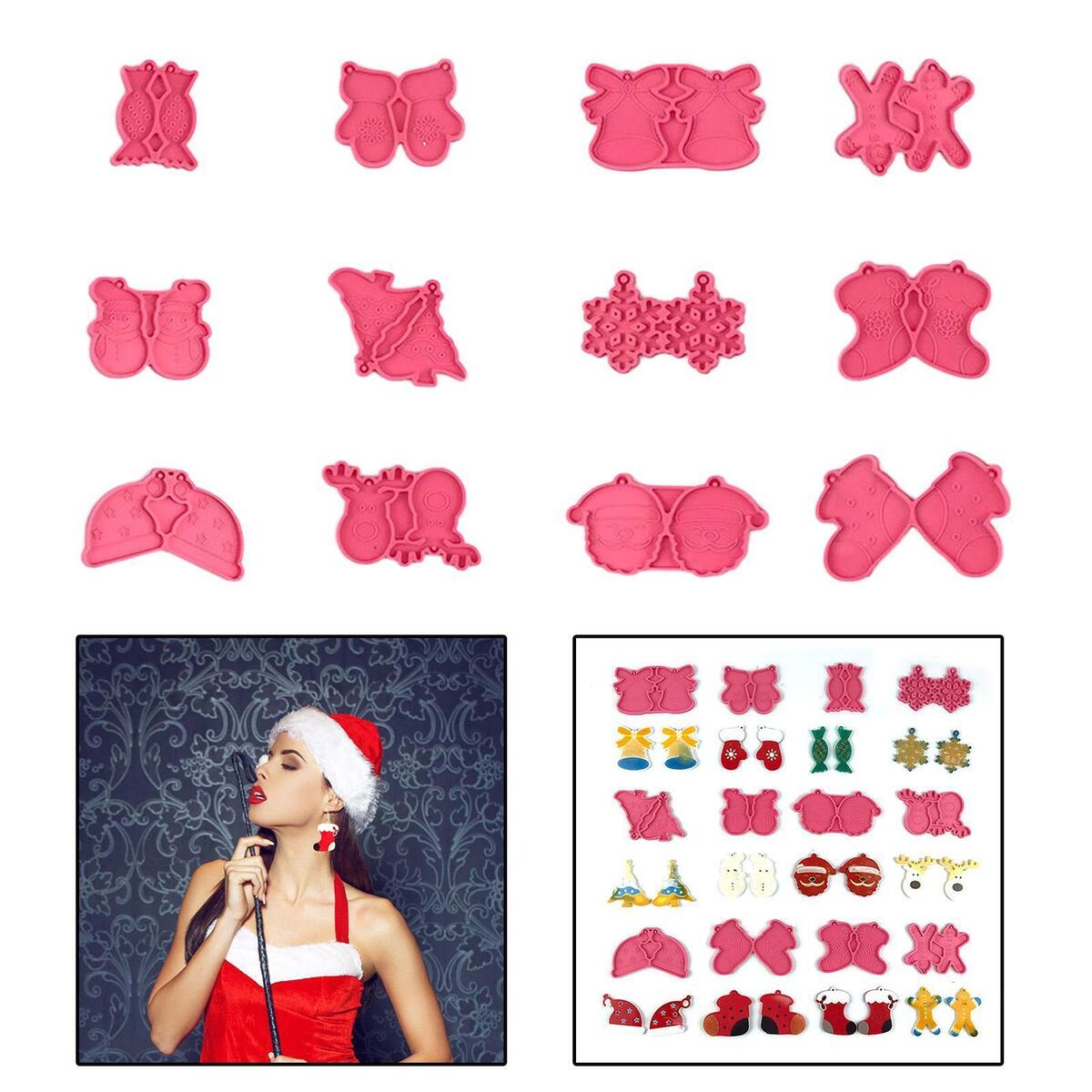 12x Silicone Earrings   Tools Creative Casting Set Molds for Making Crafts