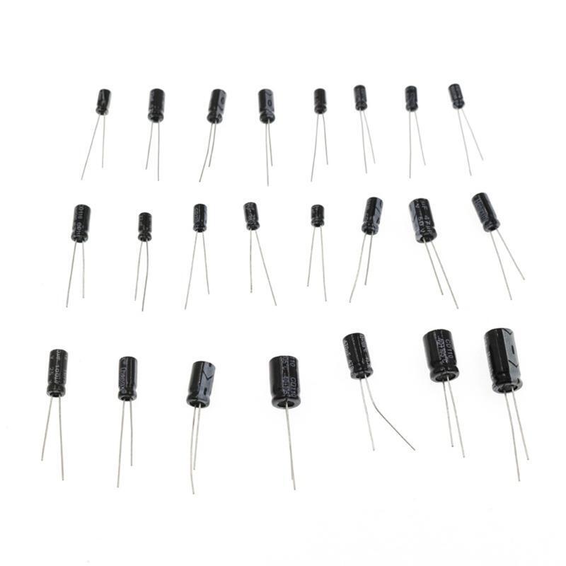 500Pcs/lot 0.1UF-1000UF 24Values Aluminum 16-50V Mix Electrolytic Capacitor Kit