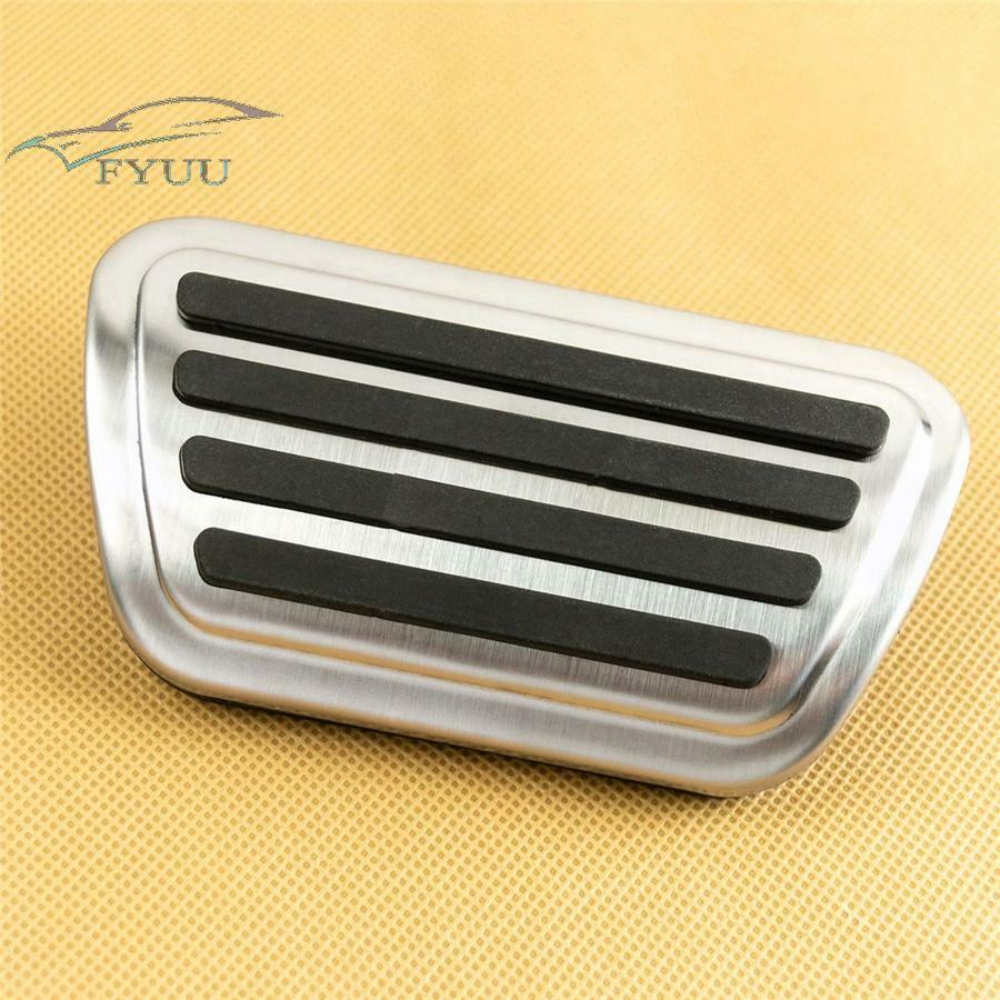 Gas & Brake Pedal Cover Brushed Stainless Steel W/ TPE Rubber For 19-21 Ram 1500
