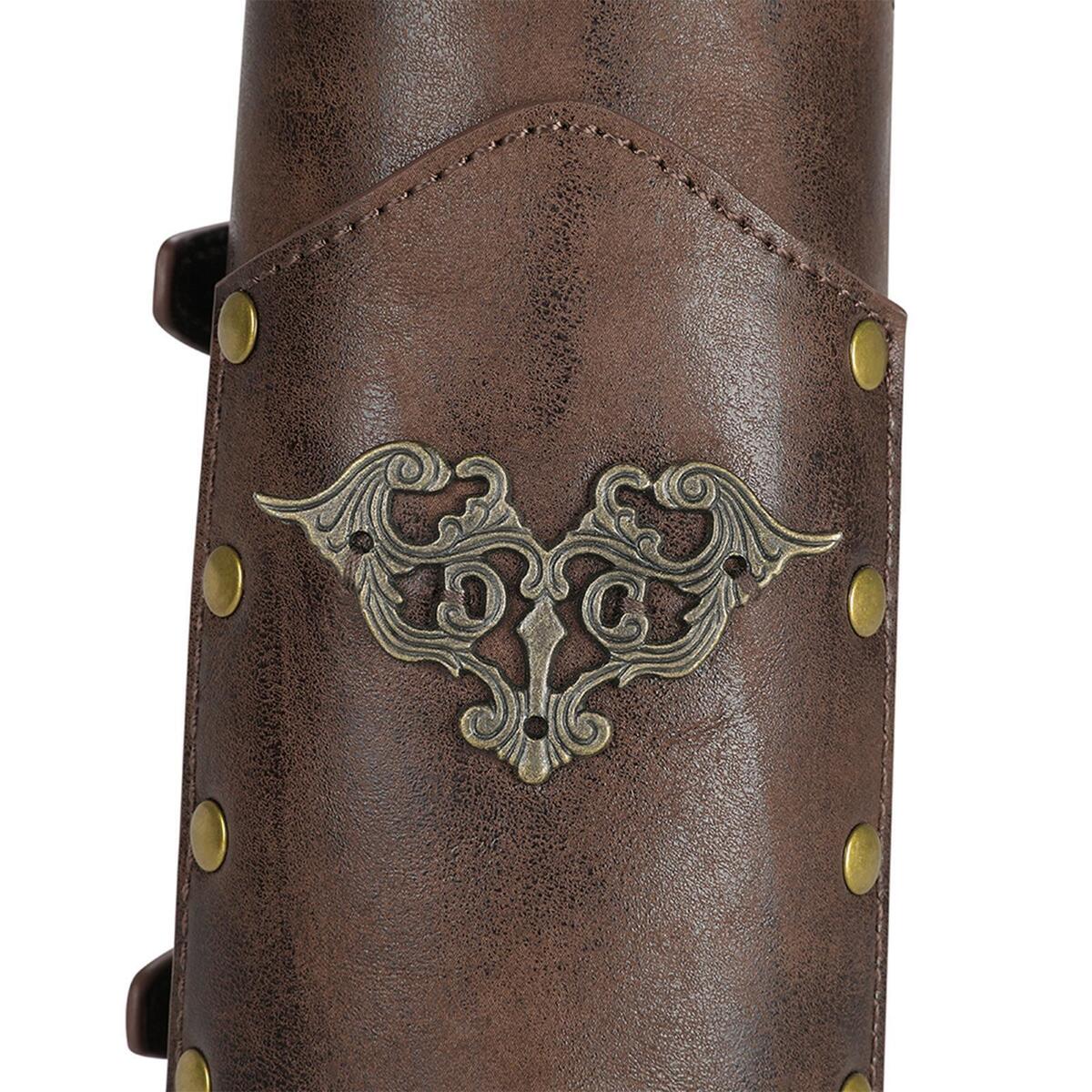 2 Pieces Punk Arm Guards Vambrace Buckled Gothic Medieval Bracers Arm Armor Cuff