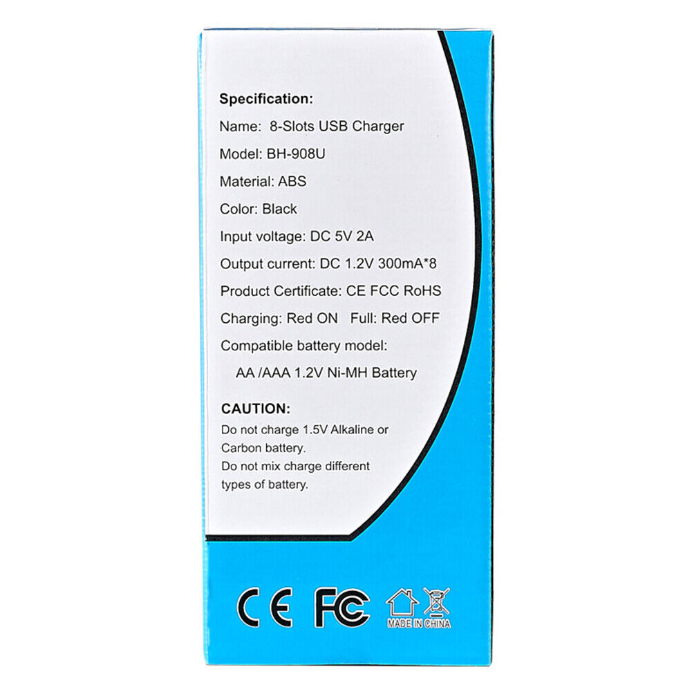 1.2V 8 Slot USB Battery Charger for AA/AAA Ni-MH/Ni-Cd Rechargeable Battery