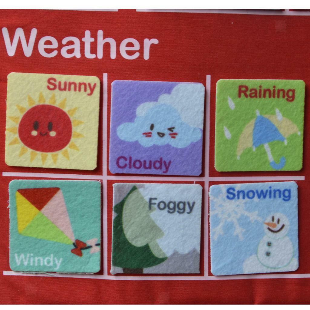 RED My Calendar Wall Hanging Great for Kids Learning Letter Days Daily Activity