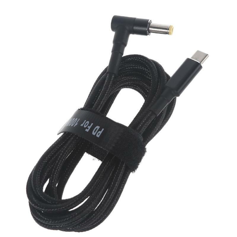 100W PD USB Type C Male Input DC 5.5 x 1.7 mm Male Power Charging Cable