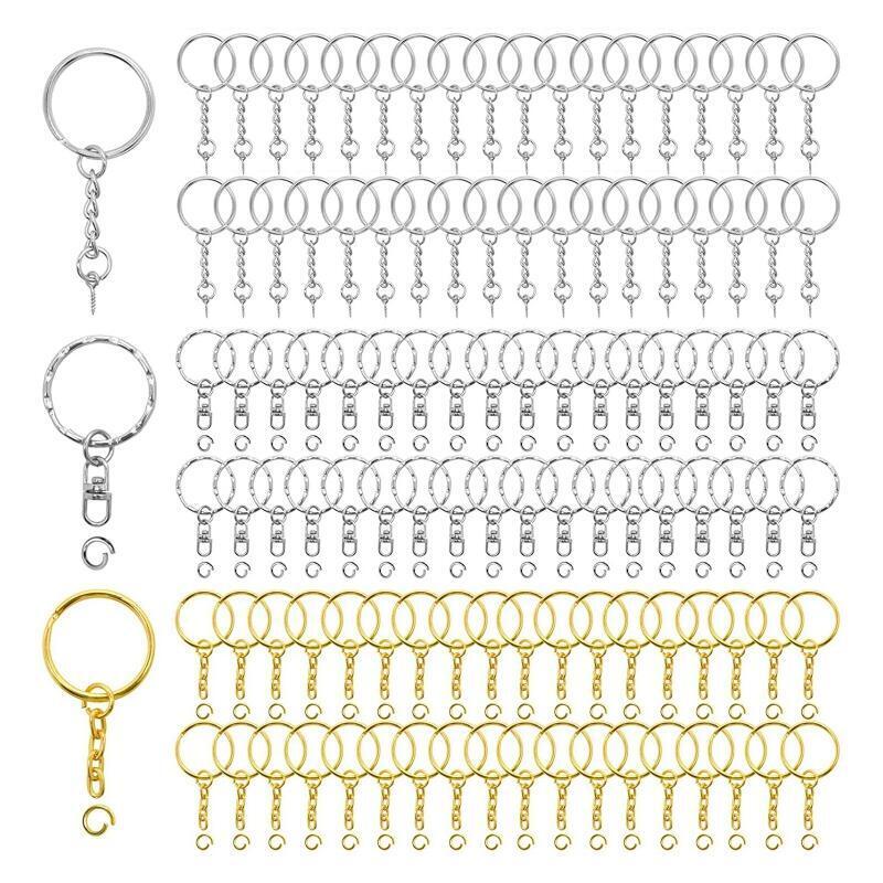 Classical Colorful Key Chain Ring Kit Jewelry Making DIY Craft 2 Different Color