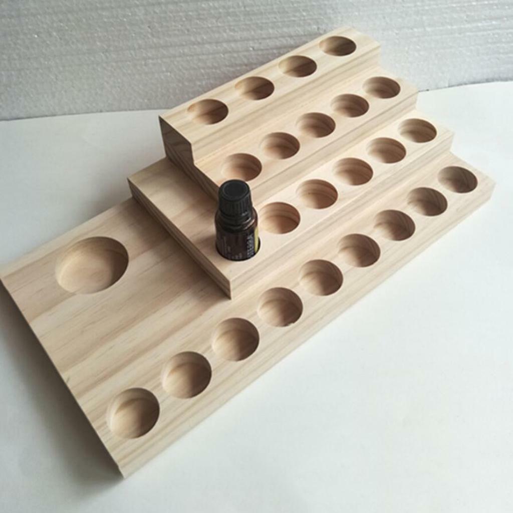 Wooden Essential Oils Bottle Shelf Aromatherapy Oil Display Storage Rack Stand