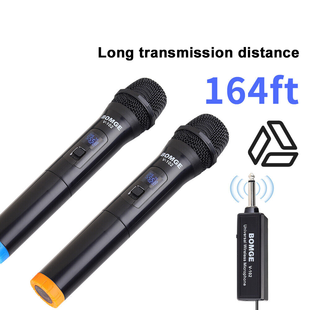 V-102 2pcs Wireless Microphone KTV Player Singing Speech Mic with Receiver