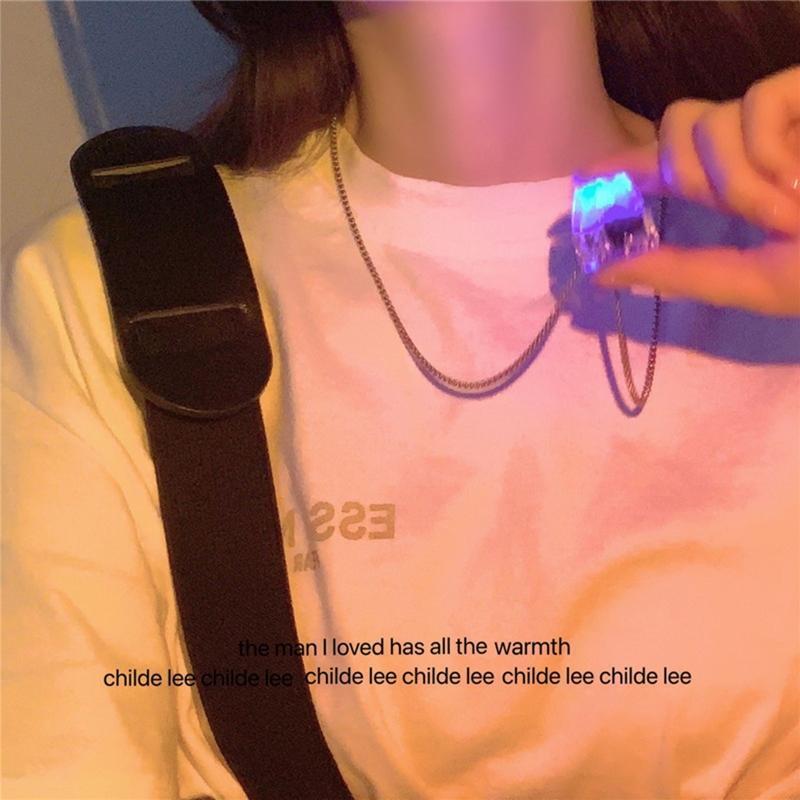 Mechanical Keycap Necklace with Light Anxiety Relief Jewelry Necklace for Couple