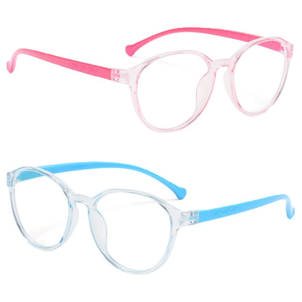Portable Anti-blue Light Ultra Light Frame Kids Glasses Round Eyeglasses