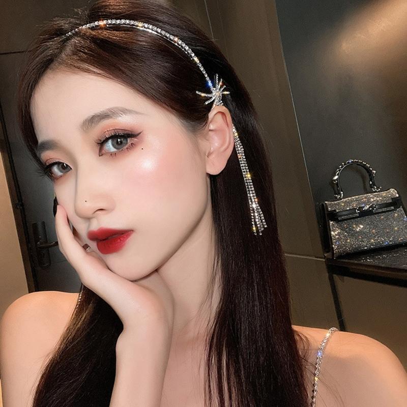Luxury Baroque Rhinestone Headband Hair Supplies Colored Thin-brimmed Hair Hoop