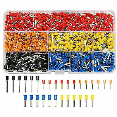 1020Pcs 22-14AWG Insulated Wire Coppers Crimp Connector Cord Pin End Terminal