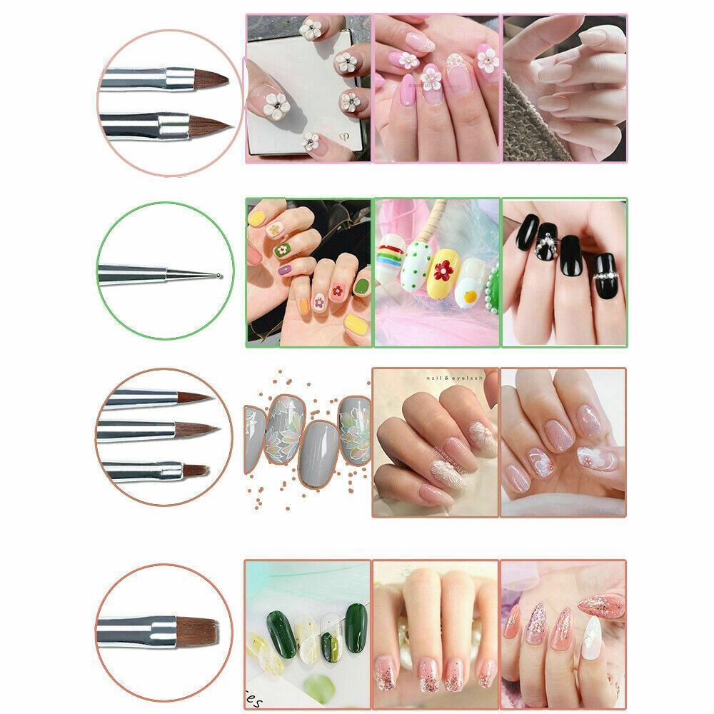 Art Brush Set Detailing UV Gel Carving Dotting Nail Liner Painting Pen Drawing