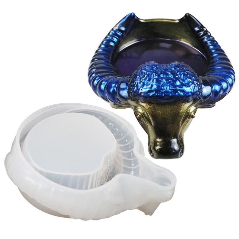 Oxhorn Head Ashtray Mold Irregular Silicone Tray Mold for Handmade Art Crafts