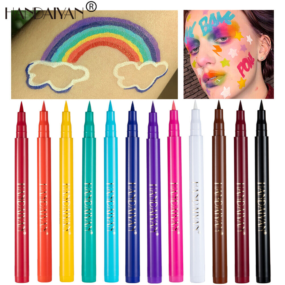 12pcs Matte Colorful Eyeliner Waterproof Non Blooming Liquid Eyeliner Pen