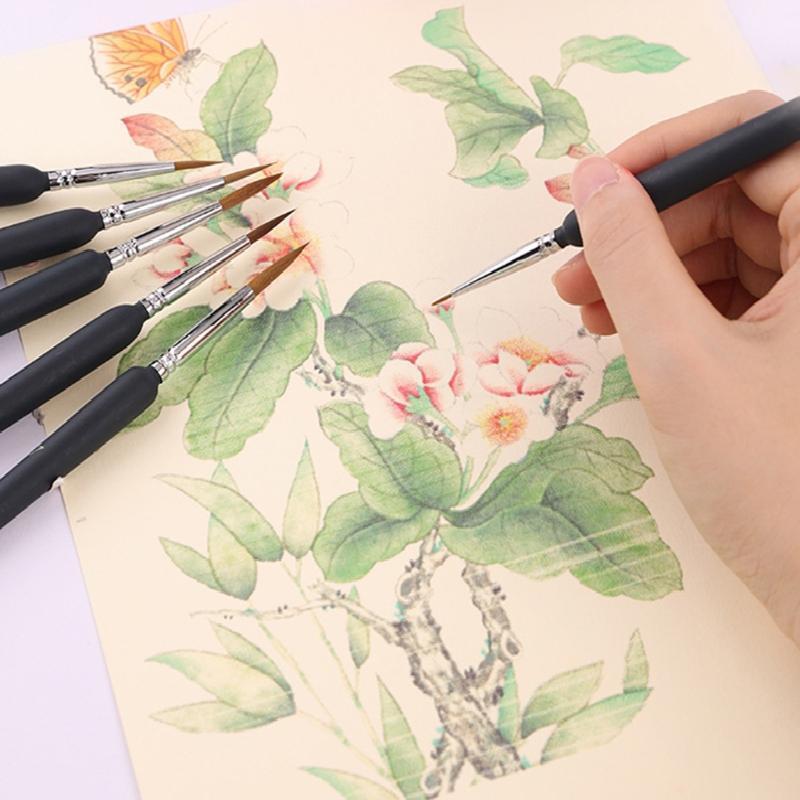 10 Pcs Hook Line Pens Wolf Hair Brushes Set for Detail Art Liner Painting Brush