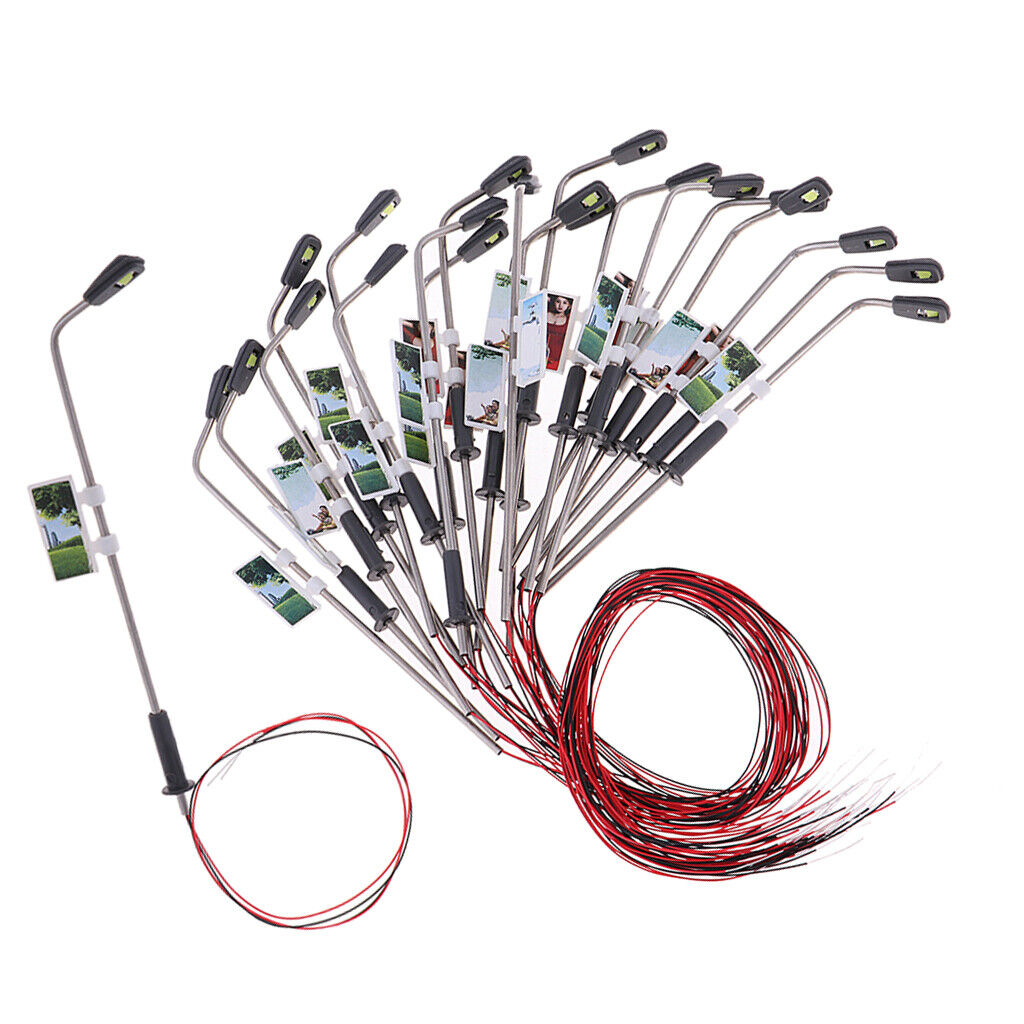 20pcs  Railway Led Lamppost   Lights HO OO 1:100 Scale