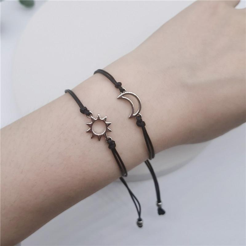 Handmade Sun Moon Bracelet 2x/Set Couple Bracelet Jewelry Decor Valentine's Gift