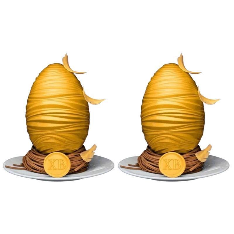 2 PCS Nest Pattern Half Egg Shaped Silicone Moulds Crystal Epoxy Chocolate Mould
