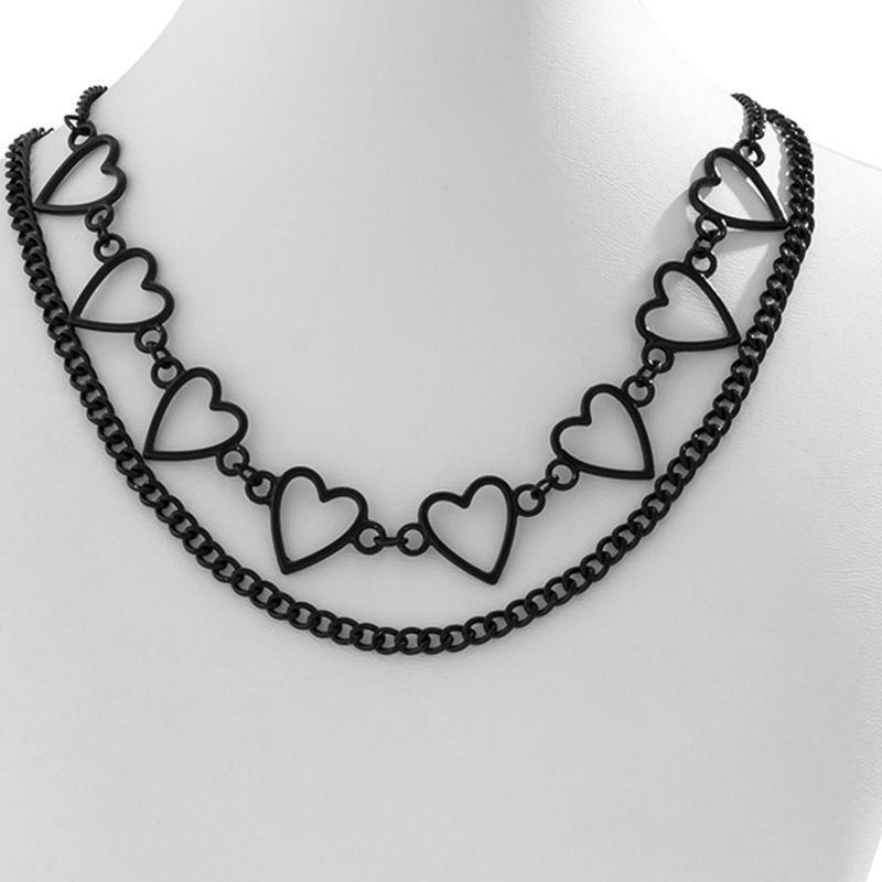 Heart Necklace Choker Goth Choker Chain Necklace Punk Clavicle Chain